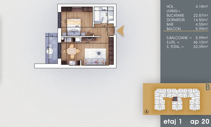 Theodor Pallady, 2 Camere  7 min Metrou N.Teclu